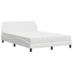 vidaXL Lit avec matelas blanc 140x200 cm similicuir