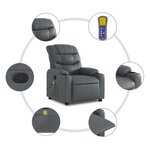 vidaXL Fauteuil de massage inclinable Gris Similicuir