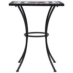 vidaXL Table de bistro mosaïque Noir et blanc 60 cm Céramique