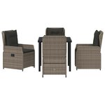 vidaXL Ensemble de salle à manger pour jardin 5 Pièces Gris polyrotin