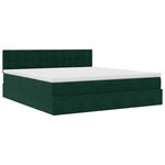 VidaXL Cadre de lit ottoman avec matelas vert foncé 160x200 cm velours