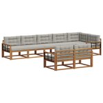 vidaXL Ensemble de canapés d'extérieur 8 Pièces Gris Naturel et Clair