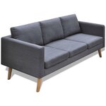 Vidaxl jeu de canapé à 2 places et à 3 places tissu gris foncé