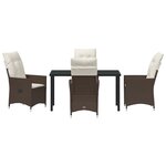 vidaXL Ensemble de salle à manger pour jardin 5 Pièces Marron polyrotin