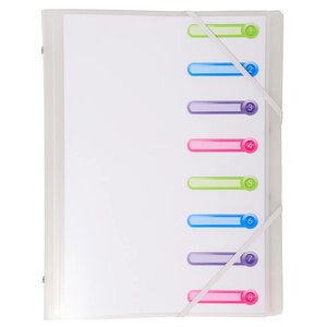 Trieur Polypropylène 3 Rabats Chromaline 8 Compartiments - Incolore - X 10 - Exacompta