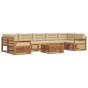 vidaXL Ensemble de canapés d'extérieur 8 Pièces Naturel et Beige