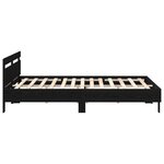 vidaXL Cadre de lit en bois Chêne noir Bois massif 200 x 200 cm Durable