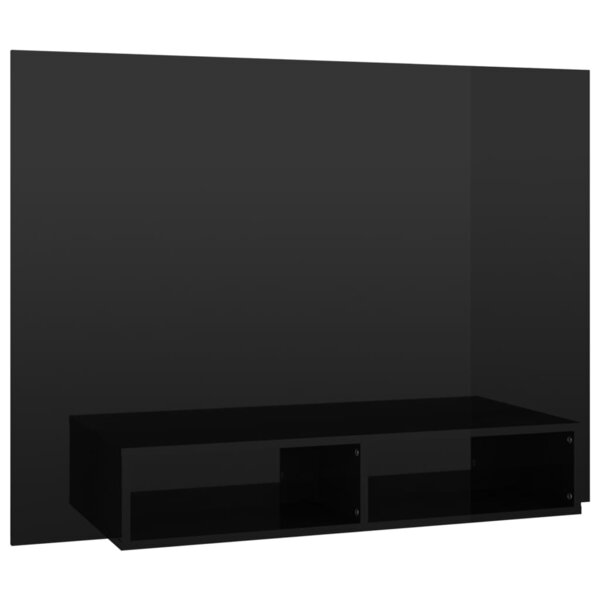vidaXL Meuble TV mural Noir brillant 120x23 5x90 cm Bois d’ingénierie