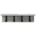 vidaXL Porte-manteau mural avec étagère Gris béton 40 x 10.5 x 10.5 cm
