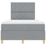 vidaXL Lit à ressorts avec matelas Gris clair 120 x 190 cm tissu