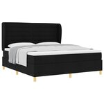 vidaXL Lit à ressorts avec tête de lit Noir 200 x 180 cm tissu