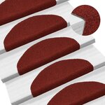 vidaXL Tapis d'escalier auto-adhésif Poinçon aiguilleté 15 Pièces Rouge