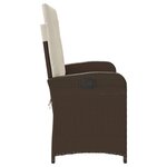vidaXL Banc inclinable de jardin avec coussins marron résine tressée
