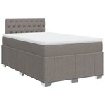 vidaXL Sommier à lattes de lit avec matelas taupe 120x190 cm tissu