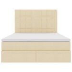 vidaXL Lit de Rangement Crème 140 x 190 cm Cuir synthétique