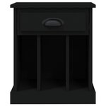 vidaXL Table de chevet noir 43x36x50 cm