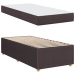 vidaXL Cadre de lit avec matelas Marron foncé 90 x 200 cm tissu