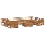 vidaXL Ensemble de canapés d'extérieur 10 pc Naturel