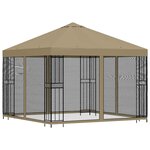 vidaXL Abri de jardin avec parois 3 x 3 m Beige Polyester et Acier