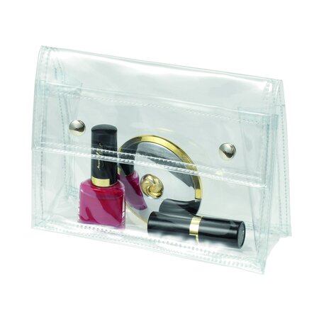Mini trousse de toilette - pochette maquillage à pressions transparente 1800772
