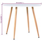 vidaXL Table de salle à manger Blanc et chêne 90x73 5 cm MDF