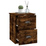 vidaXL Table de chevet murale chêne fumé 41 5x36x53 cm