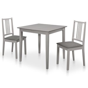 vidaXL Mobilier de salle à manger 3 Pièces MDF Gris
