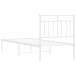 vidaXL Cadre de lit métal sans matelas avec tête de lit blanc 80x200cm