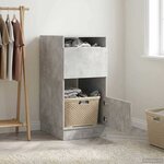 vidaXL Armoire à Laver avec stockage Béton Bois d'ingénierie