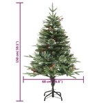 vidaXL Sapin de Noël pré-éclairé et pommes de pin vert 150cm PVC et PE