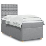 vidaXL Sommier à lattes de lit et matelas Gris clair 90x190 cm Tissu