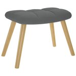 vidaXL Chaise de relaxation avec repose-pied Gris foncé Tissu