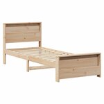 vidaXL Cadre de lit Marron 75 x 190 cm Bois massif en pin