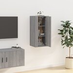 vidaXL Meuble TV mural Sonoma gris 40x34 5x80 cm