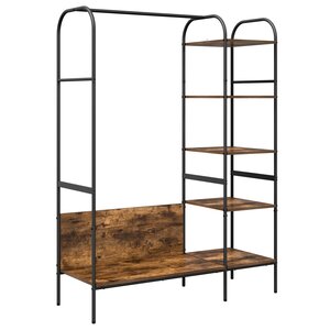 vidaXL Porte-vêtements avec étagères Chêne fumé 120x44x160 cm Bois d'ingénierie