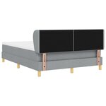 Lit Box Spring vidaXL avec Matelas - Gris clair  140x190 cm  Tissu