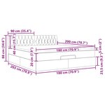 vidaXL Lit ottoman avec matelas et LED Gris clair 180x200 cm tissu