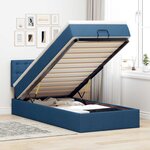 vidaXL Lit ottoman avec matelas bleu 90x200 cm tissu