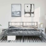 vidaXL Cadre de lit métal sans matelas avec pied de lit noir 183x213cm