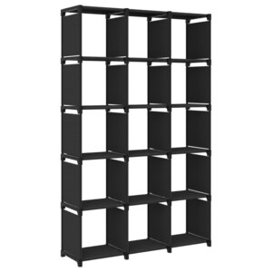 vidaXL Étagère d'affichage 15 cubes Noir 103x30x175 5 cm Tissu