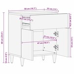 vidaXL Table de chevet avec tiroir Noir et or 50 x 33 x 60 cm