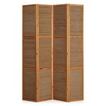 Paravent bois pans bambou marron