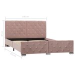 Vidaxl cadre de lit rose velours 140x200 cm