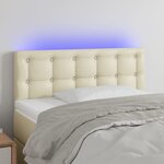 vidaXL Tête de lit à LED Crème 90x5x78/88 cm Similicuir