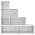 vidaXL Bibliothèque/Séparateur de pièce Blanc brillant Bois ingénierie