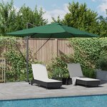 vidaXL Parasol Déporté Roma avec LEDs Vert 352x251x265 cm Aluminium