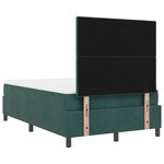 vidaXL Lit à ressorts avec matelas Vert foncé 120 x 200 cm Velours