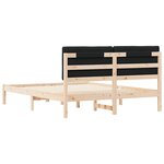 vidaXL Cadre de lit avec tête de lit rembourrée Noir 150 x 200 cm