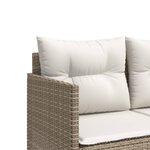vidaXL Salon de jardin avec coussins 5 Pièces beige résine tressée