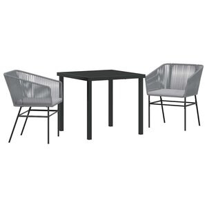 vidaXL Ensemble de salle à manger pour jardin avec coussin 3 Pièces Gris